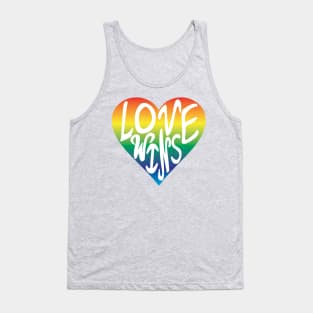 Love Wins Heart Rainbow Pride Hand Drawn Valentine’s Day Tank Top